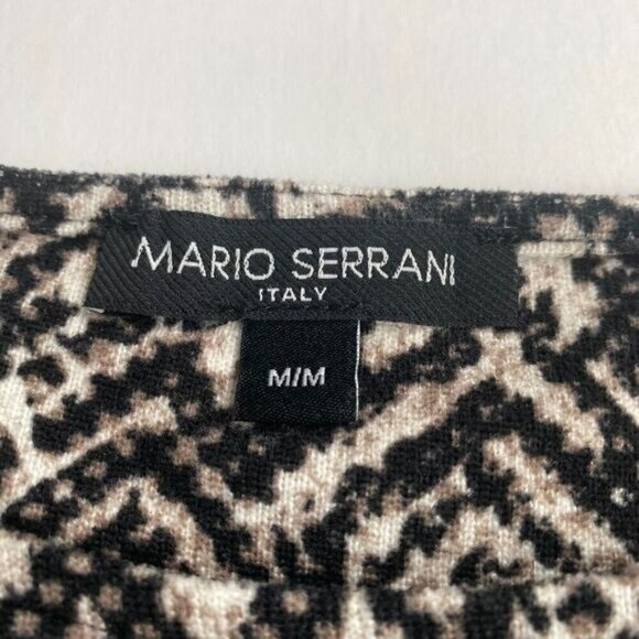 Mario Serrani Italy Top Womens Tan Black Leopard Print Long Sleeve Blouse Size M - Picture 2 of 14